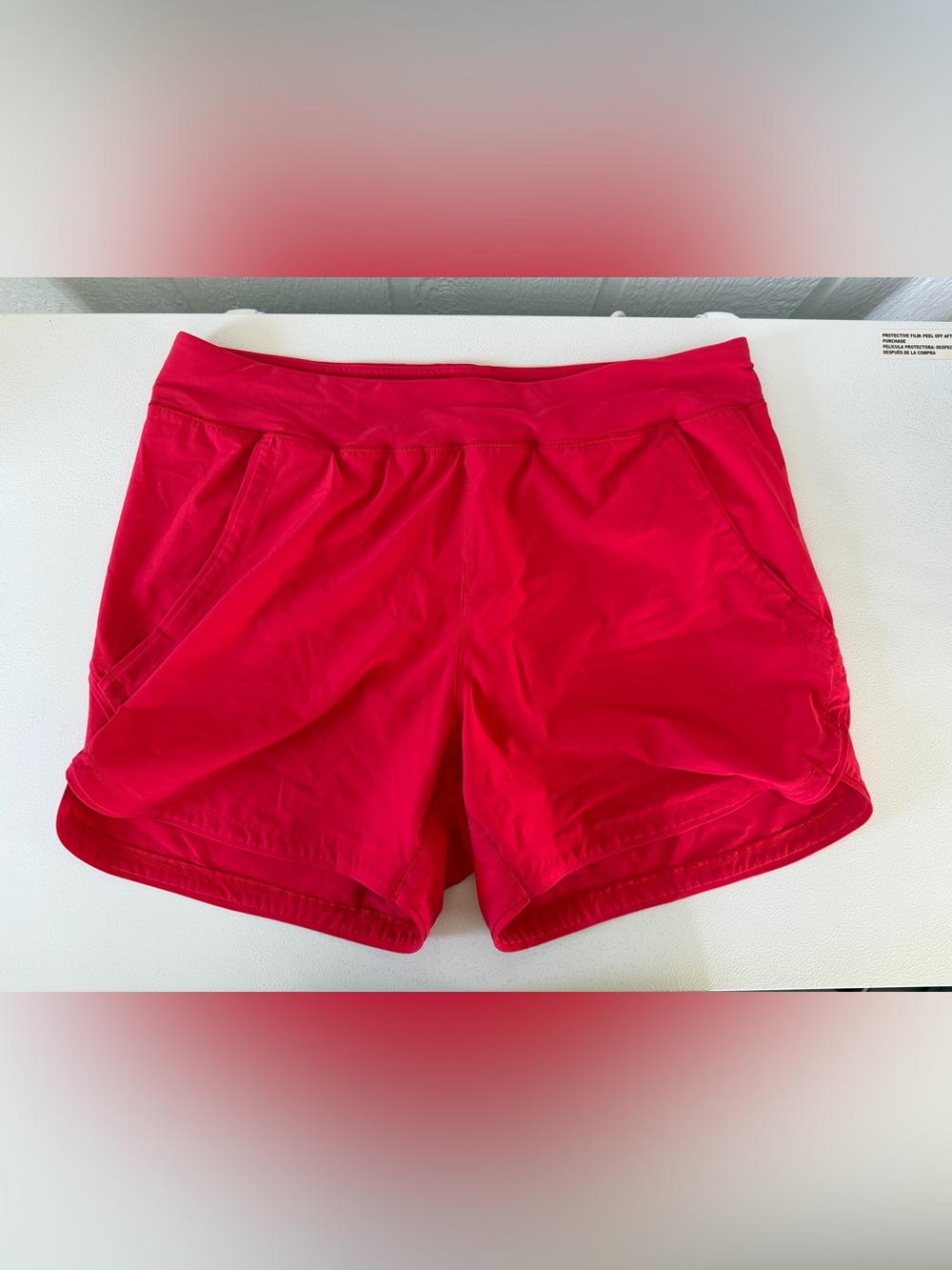 Lands' End Women's Athletic Shorts in Vibrant Red Size 16